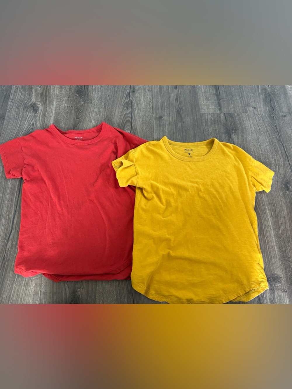 Madewell Women’s Short-Sleeve Tees in Red & Mustard Yellow Bundle